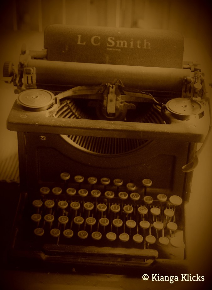 Sepia typewriter watermark